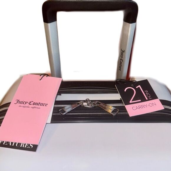 Juicy Couture Pink & White Ombre Hard Side 360 Spinner Suitcase Carry On Luggage - Picture 3 of 12